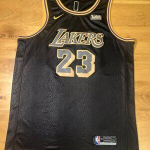 LA Lakers LeBron James #23 Nike Wish NBA Swingman Jersey Size 56 Black Stitched